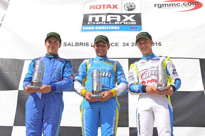 Lars Lamborelle Senior race podium EK Rotax Max Salbris